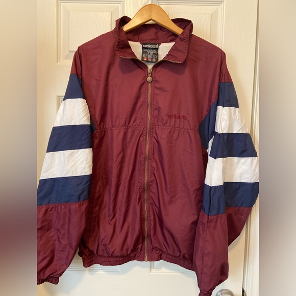 Vintage 1990's Adidas Zip Up Track Jacket Windbreaker Size Large (Men's) - Picture 1 of 6